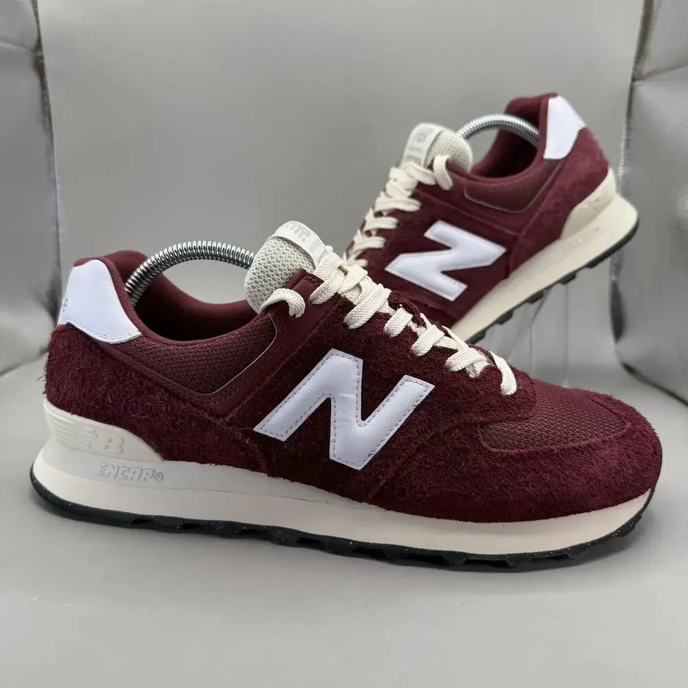 New Balance 574 Shoes Mens Size 10 Burgundy Red Suede Running Sneakers U574RBK